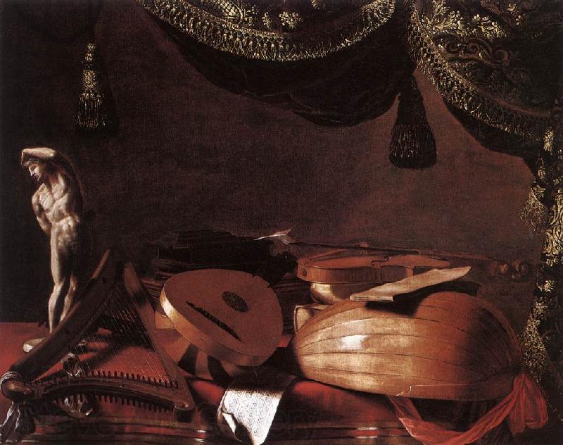 BASCHENIS, Evaristo Still-Life with Musical Instruments and a Small Classical Statue  www Norge oil painting art